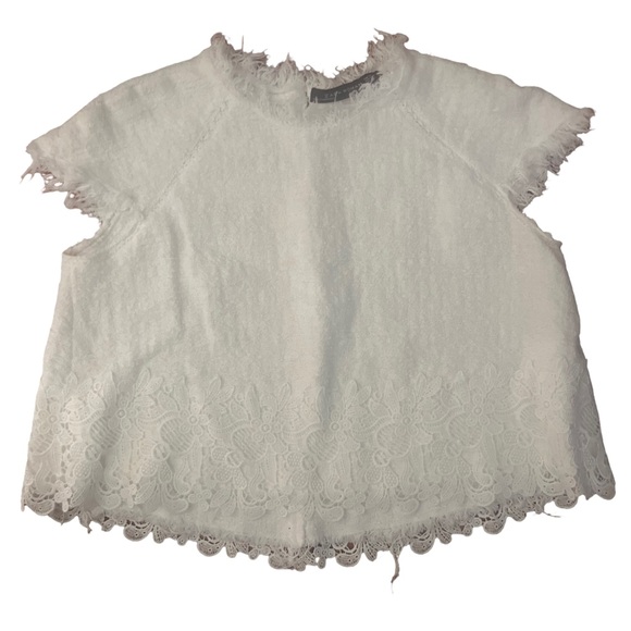 Zara Women’s white frayed embroidered top  size M - Picture 2 of 4
